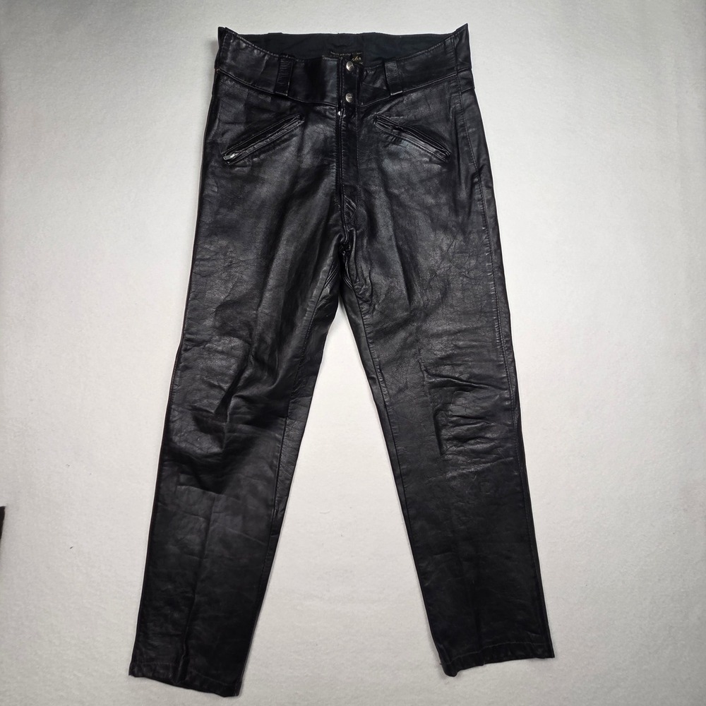 Vtg 1960's Brooks Leather Sportswear Detroit Pants Mens 38 Black Biker Moto